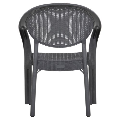 SESSEL AUS POLYPROPYLEN, BAMBUS-OPTIK, SCHWARZ, 63 x 59 x 81 cm