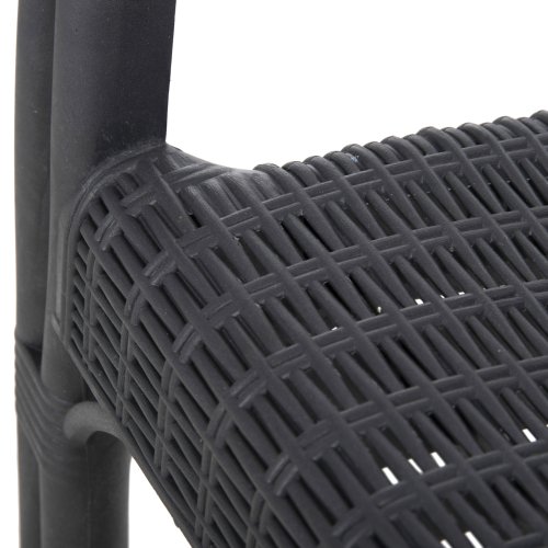 SESSEL AUS POLYPROPYLEN, BAMBUS-OPTIK, SCHWARZ, 63 x 59 x 81 cm