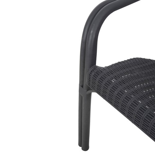 SESSEL AUS POLYPROPYLEN, BAMBUS-OPTIK, SCHWARZ, 63 x 59 x 81 cm