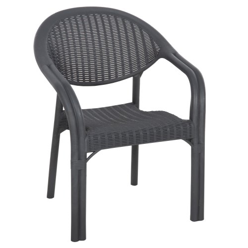 SESSEL AUS POLYPROPYLEN, BAMBUS-OPTIK, SCHWARZ, 63 x 59 x 81 cm