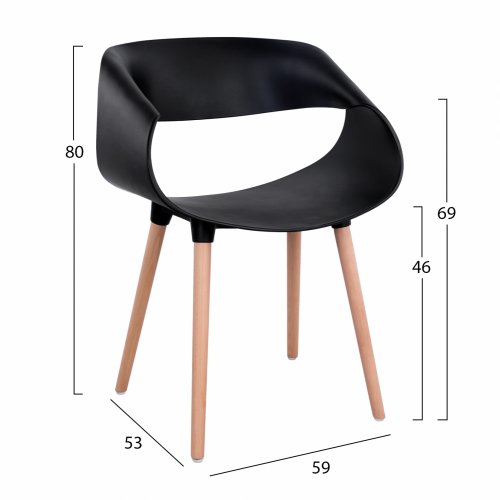 Designer Sessel "Maggie" schwarz 59x53x80 cm
