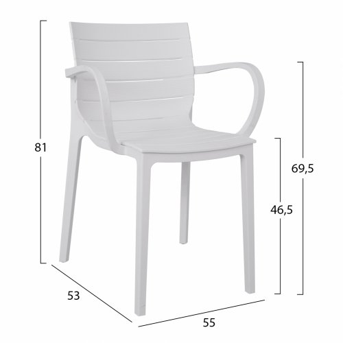 SESSEL "NERISSA" AUS POLYPROPYLEN WEISS 55Χ53Χ81