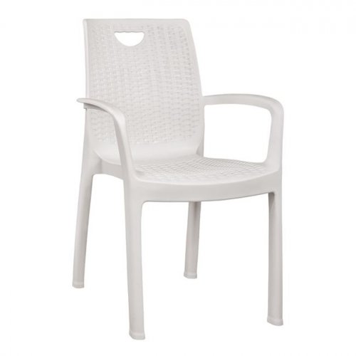 SESSEL AUS RATTAN POLYPROPYLEN IN WEISSER FARBE 58.5X53X88Y cm