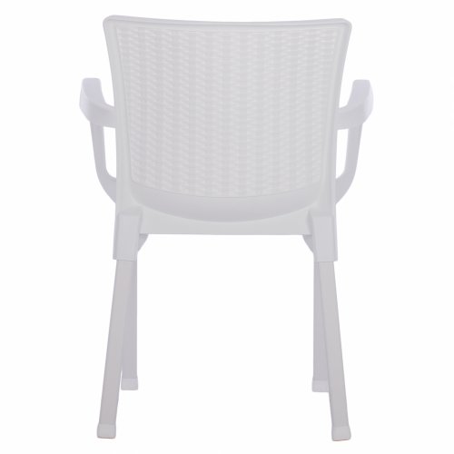 POLYPROPYLENE ARMCHAIR RATTAN FOOT ALU COLOR WHITE 60x60x82 cm