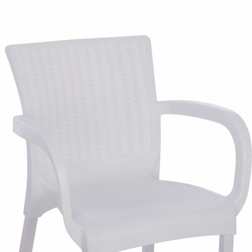 POLYPROPYLENE ARMCHAIR RATTAN FOOT ALU COLOR WHITE 60x60x82 cm