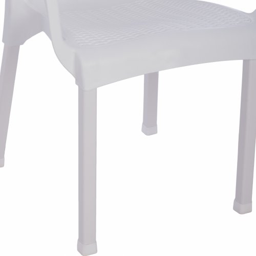 POLYPROPYLENE ARMCHAIR RATTAN FOOT ALU COLOR WHITE 60x60x82 cm