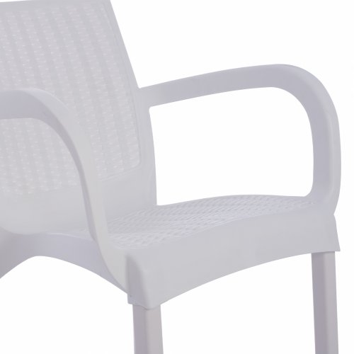 POLYPROPYLENE ARMCHAIR RATTAN FOOT ALU COLOR WHITE 60x60x82 cm
