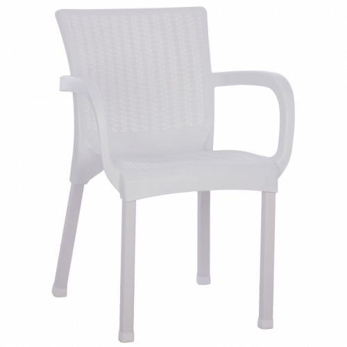 POLYPROPYLENE ARMCHAIR RATTAN FOOT ALU COLOR WHITE 60x60x82 cm