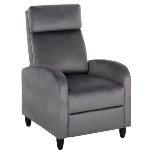 SESSEL RELAX GRAUER SAMT 67,5x90x104Hcm