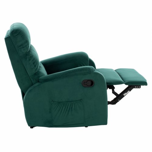 RELAX SESSEL MIT MASSAGEMECHANISMUS GRÜN SAMT