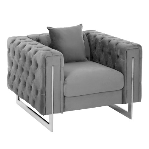 SESSEL t.CHESTERFIELD MOBAR SAMT GRAU-METALLBEINE 99x86,5x77Hcm