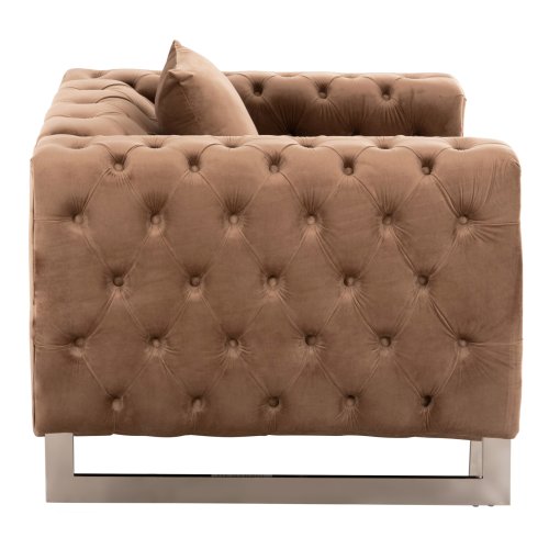 ΠΟΛΥΘΡΟΝΑ τ.CHESTERFIELD MOBAR ΜΠΕΖ ΒΕΛΟΥΔΟ-ΜΕΤΑΛΛΙΚΑ ΠΟΔΙΑ 99x86,5x77Υεκ.