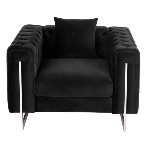 SESSEL t.CHESTERFIELD MOBAR SAMT SCHWARZ-METALLBEINE 99x86,5x77Hcm