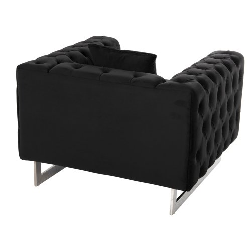 SESSEL t.CHESTERFIELD MOBAR SAMT SCHWARZ-METALLBEINE 99x86,5x77Hcm