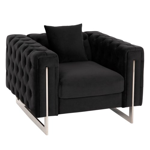 SESSEL t.CHESTERFIELD MOBAR SAMT SCHWARZ-METALLBEINE 99x86,5x77Hcm
