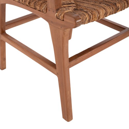 DINING ARMCHAIR TEAK WOOD & RUSH MATTING WALNUT-BEIGE 54x58x86,5 cm