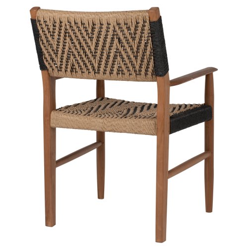 DINING ARMCHAIR TEAK WOOD SYNTHETIC ROPE 57x66x86Hcm