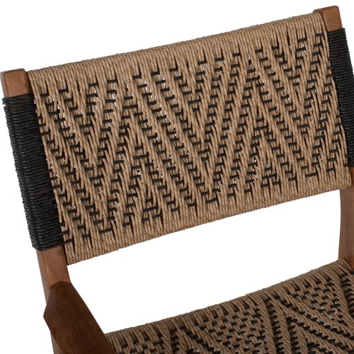 DINING ARMCHAIR TEAK WOOD SYNTHETIC ROPE 57x66x86Hcm