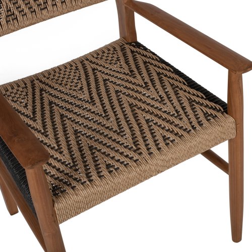 DINING ARMCHAIR TEAK WOOD SYNTHETIC ROPE 57x66x86Hcm
