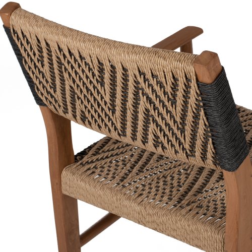 DINING ARMCHAIR TEAK WOOD SYNTHETIC ROPE 57x66x86Hcm