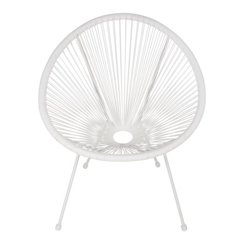 ACAPULCO SESSEL T. FOLIA WEIßEM METALL MIT GEDREHTEM GEWEBE 70x73x79 cm