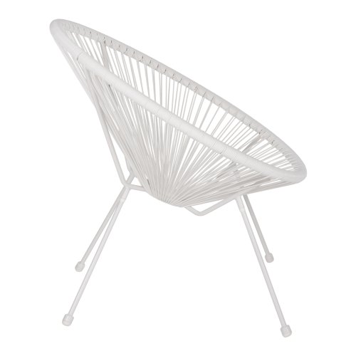 ACAPULCO SESSEL T. FOLIA WEIßEM METALL MIT GEDREHTEM GEWEBE 70x73x79 cm