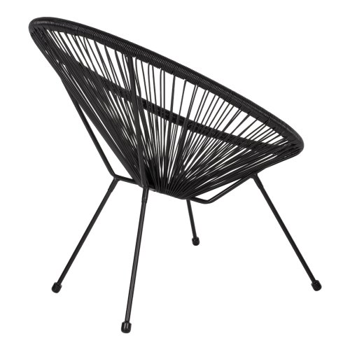 ACAPULCO SESSEL T. FOLIA SCHWARZEN METALLBEINEN MIT GEDREHTEM GEWEBE 70x73x79 cm