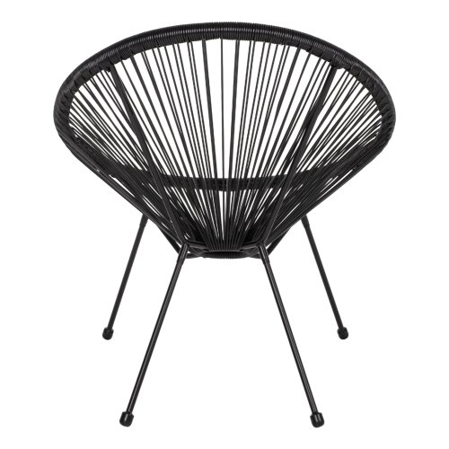 ACAPULCO SESSEL T. FOLIA SCHWARZEN METALLBEINEN MIT GEDREHTEM GEWEBE 70x73x79 cm