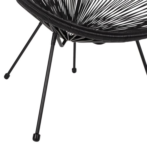 ACAPULCO SESSEL T. FOLIA SCHWARZEN METALLBEINEN MIT GEDREHTEM GEWEBE 70x73x79 cm