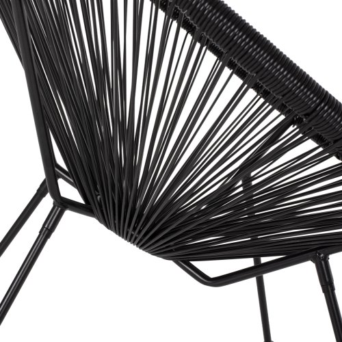 ACAPULCO SESSEL T. FOLIA SCHWARZEN METALLBEINEN MIT GEDREHTEM GEWEBE 70x73x79 cm