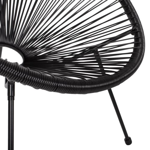 ACAPULCO SESSEL T. FOLIA SCHWARZEN METALLBEINEN MIT GEDREHTEM GEWEBE 70x73x79 cm