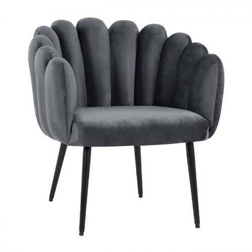 Luxus Cocktailsessel VIVIEN aus Samt in Farbe Grau