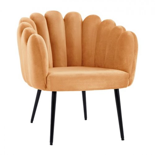 Luxury VIVIEN cocktail armchair made of velvet in gold color