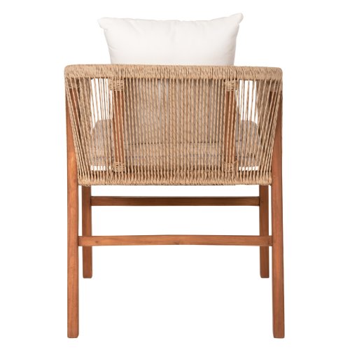 SESSEL TEAKHOLZ MIT SEIL UND KISSEN 60x62x74-88 cm