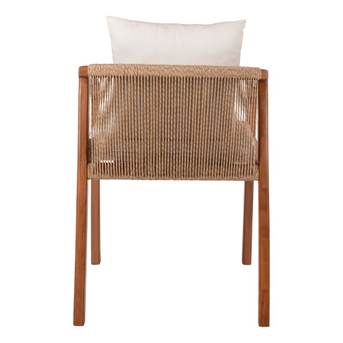 SESSEL TEAKHOLZ SEIL UND KISSEN 57x63,5x75-88H cm