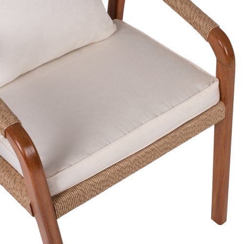 SESSEL TEAKHOLZ SEIL UND KISSEN 57x63,5x75-88H cm