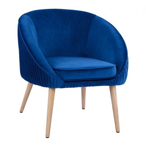 Luxus Cocktailsessel YAJANTI aus Samt in Farbe Blau