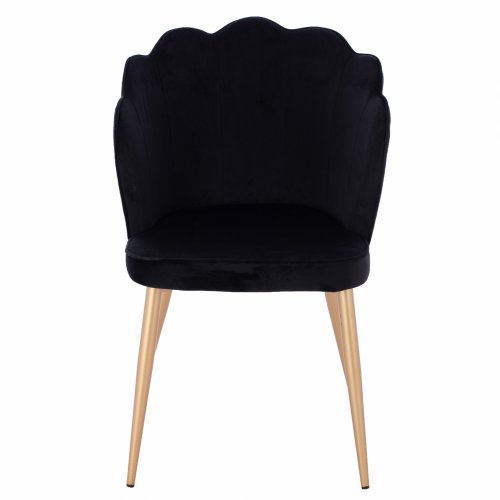 CHAIR AVIE VELVET BLACK WITH METAL GOLD FRAME 48x48x85 cm