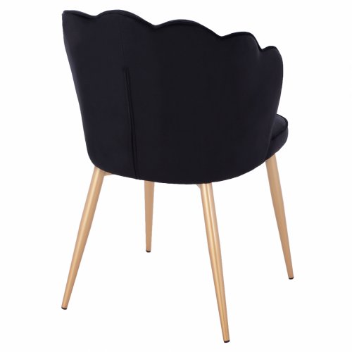 CHAIR AVIE VELVET BLACK WITH METAL GOLD FRAME 48x48x85 cm