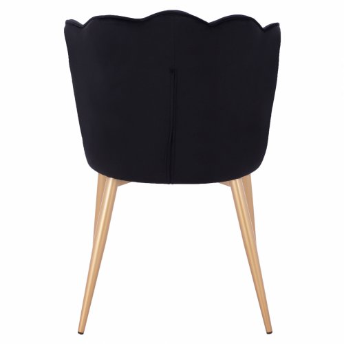 CHAIR AVIE VELVET BLACK WITH METAL GOLD FRAME 48x48x85 cm