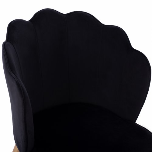 CHAIR AVIE VELVET BLACK WITH METAL GOLD FRAME 48x48x85 cm