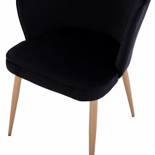 CHAIR AVIE VELVET BLACK WITH METAL GOLD FRAME 48x48x85 cm