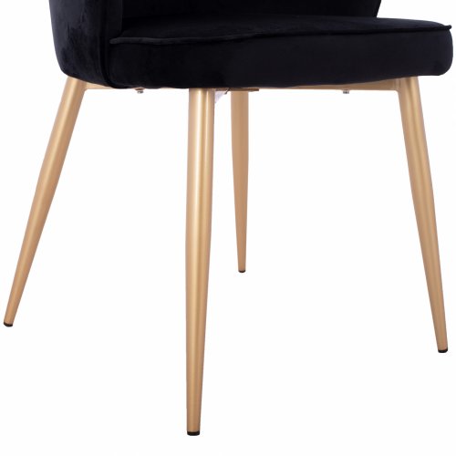 CHAIR AVIE VELVET BLACK WITH METAL GOLD FRAME 48x48x85 cm