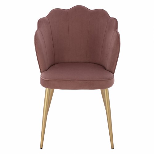 STUHL AVIE SAMT ROSE MIT METALL GOLD RAHMEN 48x48x85 cm