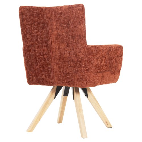 ESSZIMMER-SESSEL, ROTER STOFF, BEINE AUS GUMMIHOLZ, 66 x 63 x 91 cm