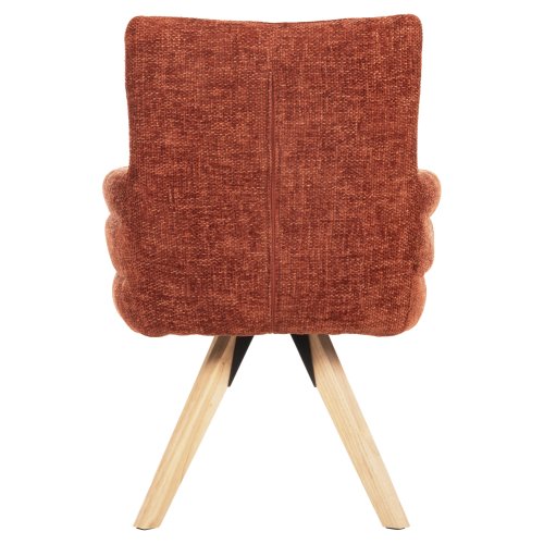 ESSZIMMER-SESSEL, ROTER STOFF, BEINE AUS GUMMIHOLZ, 66 x 63 x 91 cm