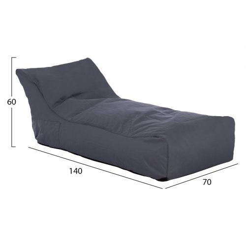 Pouf "Alok" in grau mit UV-Schutz Wasserdicht 140x70x60 cm
