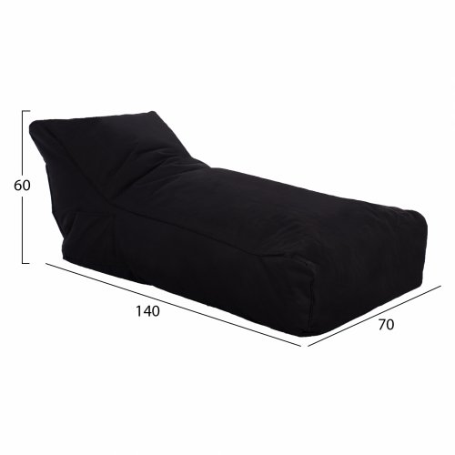 Pouf "Alok" in black with UV Protection 140x70x60 cm