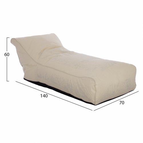 Pouf "Alok" in beige with UV Protection 140x70x60 cm