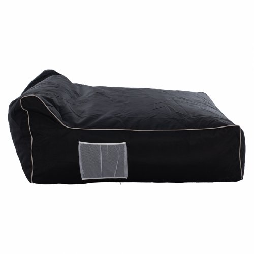 POUF MIT TEXTILINE SCHWARZ WEISS RELAY 140x140x40-60 cm